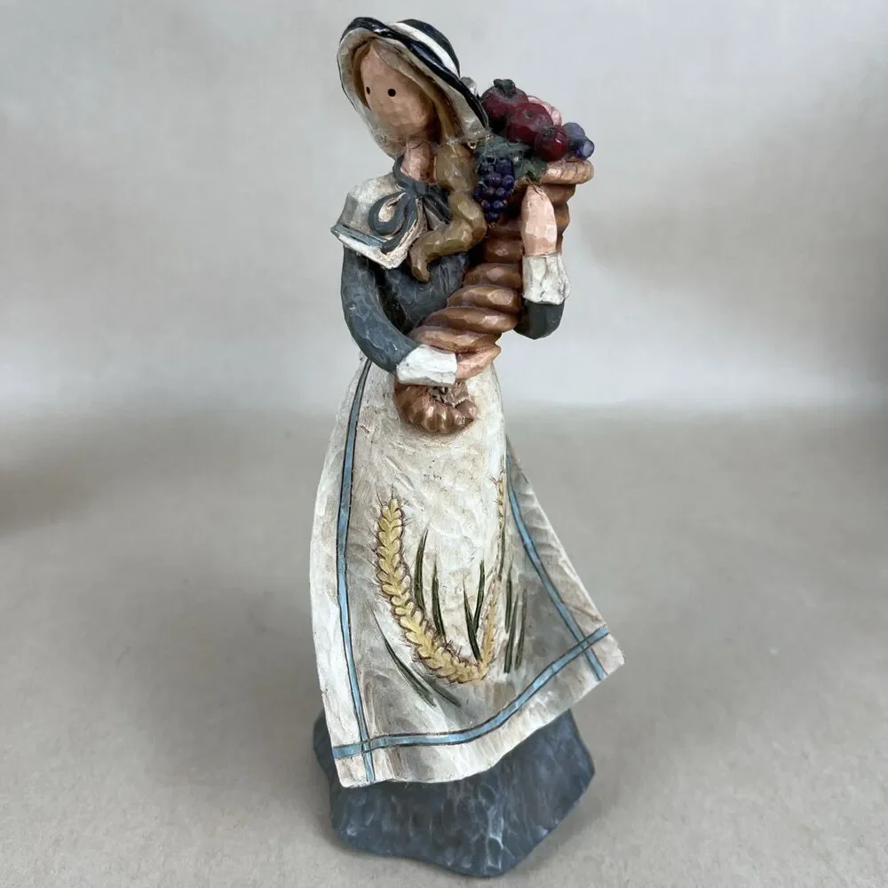 Thanksgiving 2004‎ Pilgrims Harvest Season Craft Women Figures 6-7”Tall Set Of 2